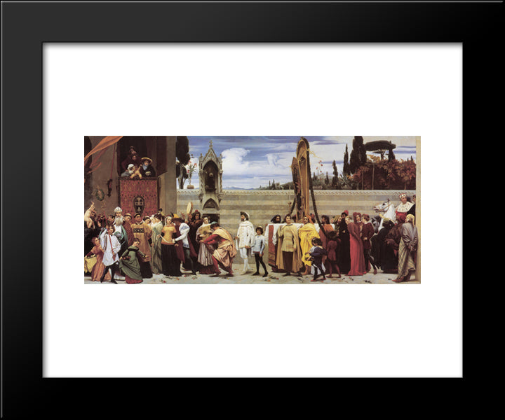 Cimabue'S Celebrated Madonna 20x24 Black Modern Wood Framed Art Print Poster by Leighton, Frederic