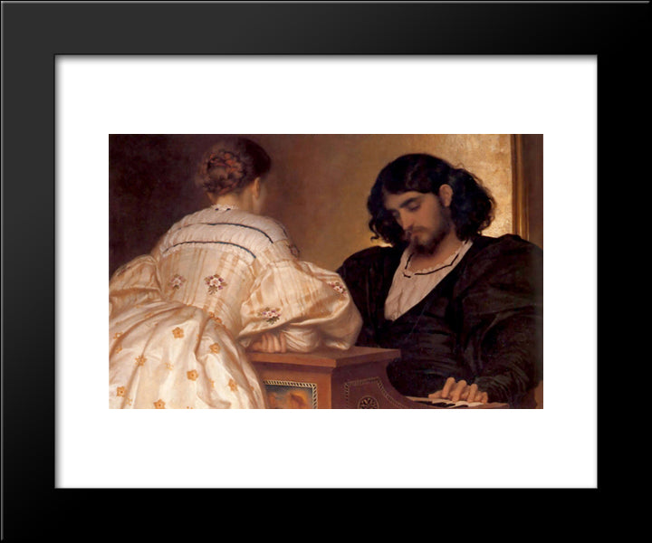 The Golden Hours 20x24 Black Modern Wood Framed Art Print Poster by Leighton, Frederic