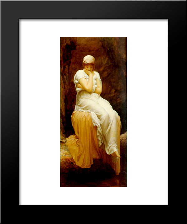 Solitude 20x24 Black Modern Wood Framed Art Print Poster by Leighton, Frederic