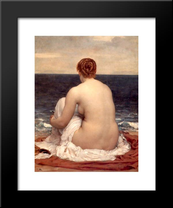Psamathe 20x24 Black Modern Wood Framed Art Print Poster by Leighton, Frederic