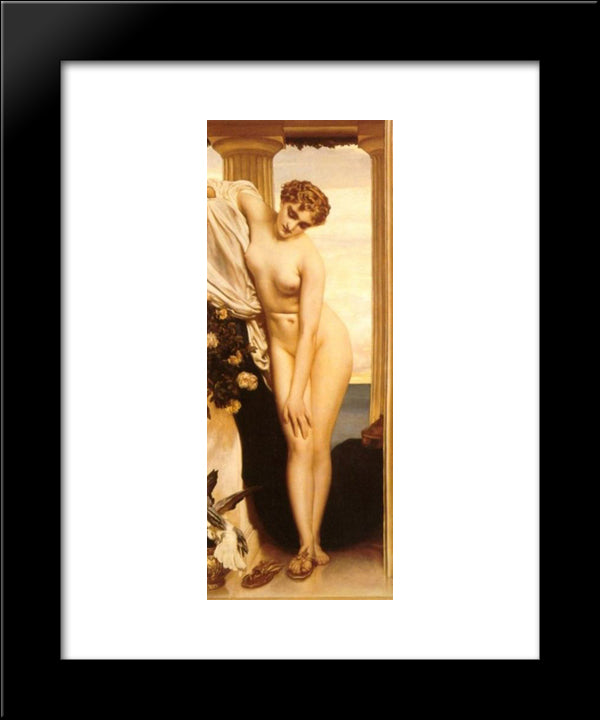 Venus Disrobing For The Bath 20x24 Black Modern Wood Framed Art Print Poster by Leighton, Frederic