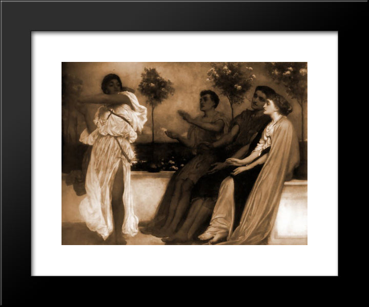 The Dancers 20x24 Black Modern Wood Framed Art Print Poster by Leighton, Frederic