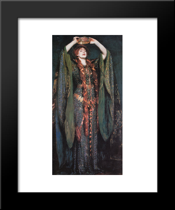 Miss Ellen Terry As Lady Macbeth 20x24 Black Modern Wood Framed Art Print Poster by Sargent, John Singer