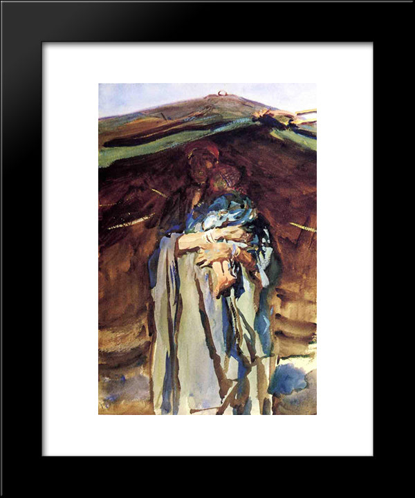 Bedouin Mother 20x24 Black Modern Wood Framed Art Print Poster by Sargent, John Singer