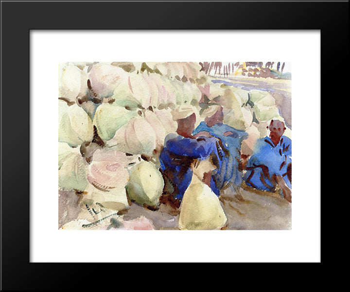 Egyptian Water Jars 20x24 Black Modern Wood Framed Art Print Poster by Sargent, John Singer