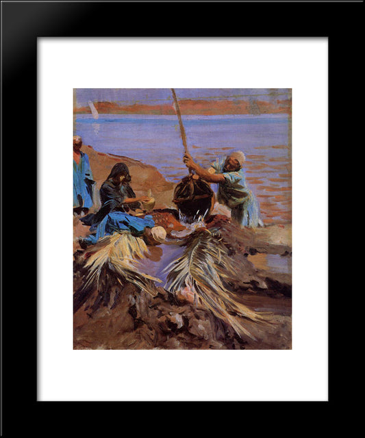 Egyptians Raising Water From The Nile 20x24 Black Modern Wood Framed Art Print Poster by Sargent, John Singer