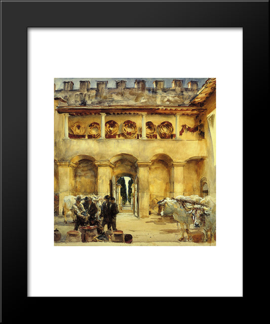 Florence: Torre Galli 20x24 Black Modern Wood Framed Art Print Poster by Sargent, John Singer