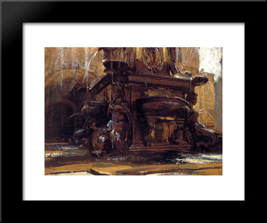 Fountain At Bologna 20x24 Black Modern Wood Framed Art Print Poster by Sargent, John Singer