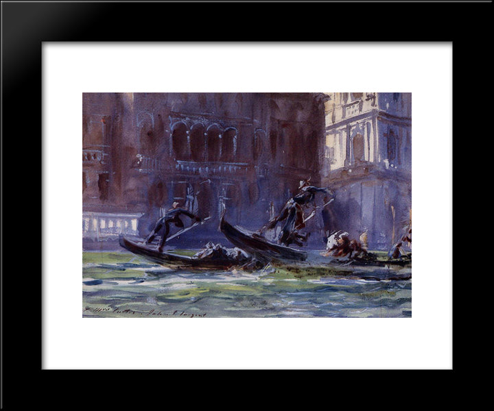 Festa Della Regatta 20x24 Black Modern Wood Framed Art Print Poster by Sargent, John Singer