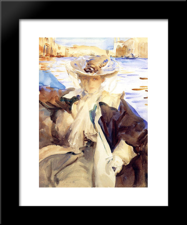 Jane De Glehn In A Gondola 20x24 Black Modern Wood Framed Art Print Poster by Sargent, John Singer