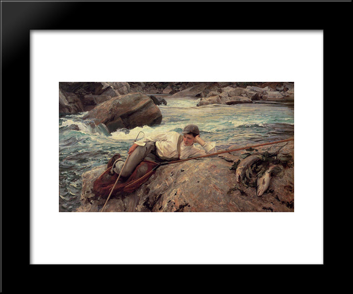 On His Holidays 20x24 Black Modern Wood Framed Art Print Poster by Sargent, John Singer