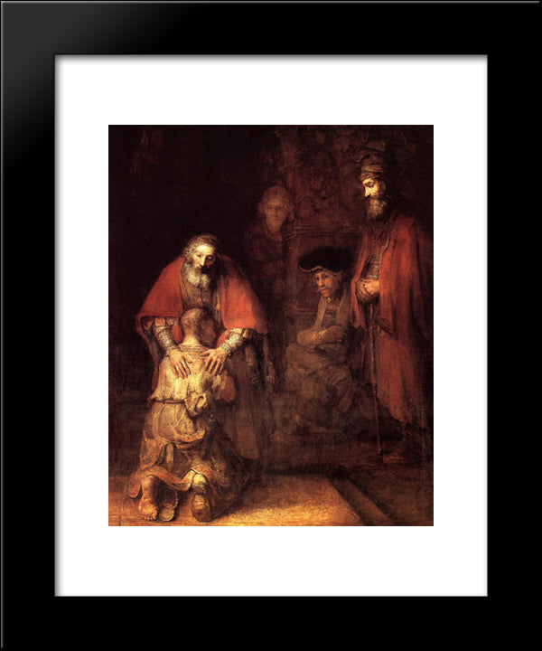The Return Of The Prodigal Son 20x24 Black Modern Wood Framed Art Print Poster by Rembrandt