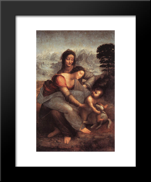 The Virgin And Child With St Anne 20x24 Black Modern Wood Framed Art Print Poster by da Vinci, Leonardo
