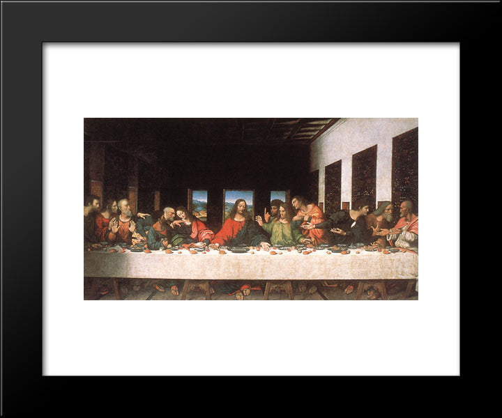 Last Supper 20x24 Black Modern Wood Framed Art Print Poster by da Vinci, Leonardo
