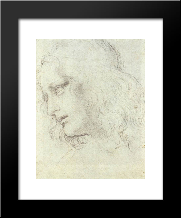 Study For The Last Supper: James 20x24 Black Modern Wood Framed Art Print Poster by da Vinci, Leonardo