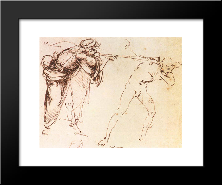 Study 20x24 Black Modern Wood Framed Art Print Poster by da Vinci, Leonardo