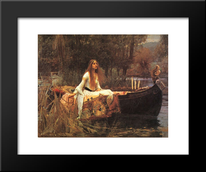 The Lady Of Shalott 20x24 Black Modern Wood Framed Art Print Poster by Waterhouse, John William