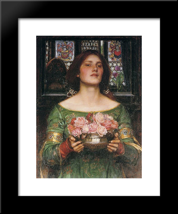 Gather Ye Rosebuds While Ye May 20x24 Black Modern Wood Framed Art Print Poster by Waterhouse, John William