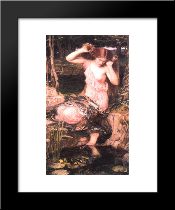Lamia 20x24 Black Modern Wood Framed Art Print Poster by Waterhouse, John William