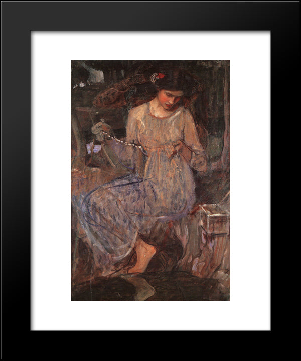 The Necklace 20x24 Black Modern Wood Framed Art Print Poster by Waterhouse, John William