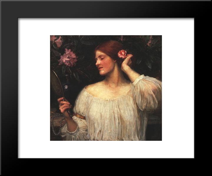 Vanity 20x24 Black Modern Wood Framed Art Print Poster by Waterhouse, John William
