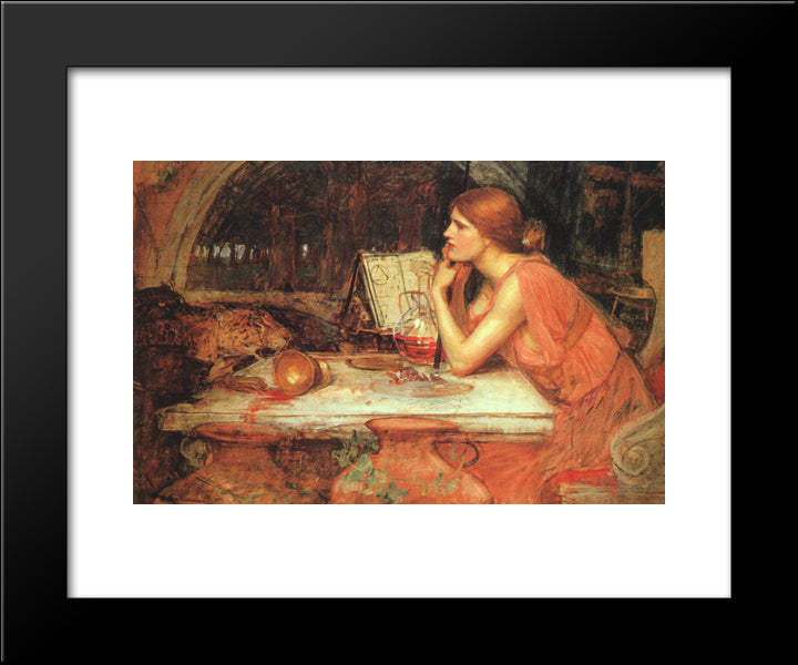 The Sorceress 20x24 Black Modern Wood Framed Art Print Poster by Waterhouse, John William
