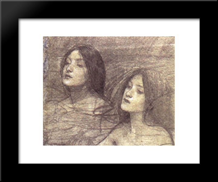 Hylas And The Nymphs 20x24 Black Modern Wood Framed Art Print Poster by Waterhouse, John William