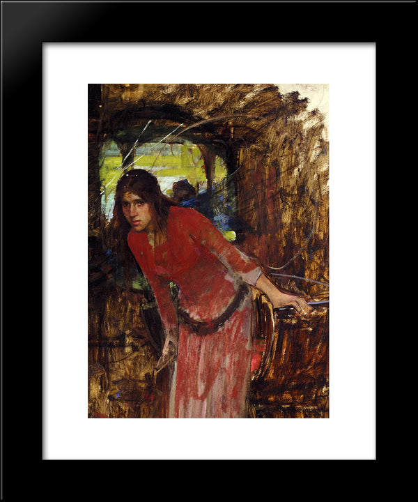 Study For The Lady Of Shallot - Detail 20x24 Black Modern Wood Framed Art Print Poster by Waterhouse, John William