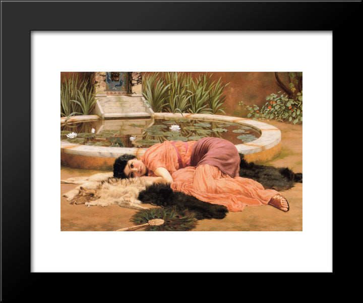 Sweet Nothings 20x24 Black Modern Wood Framed Art Print Poster by Godward, John William