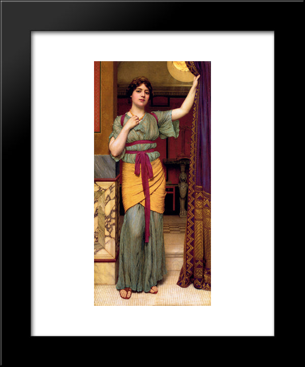 A Pompeian Lady 20x24 Black Modern Wood Framed Art Print Poster by Godward, John William
