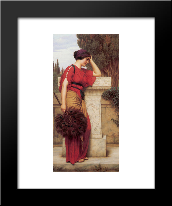 La Pensierosa 20x24 Black Modern Wood Framed Art Print Poster by Godward, John William