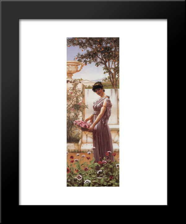 The Flowers Of Venus 20x24 Black Modern Wood Framed Art Print Poster by Godward, John William