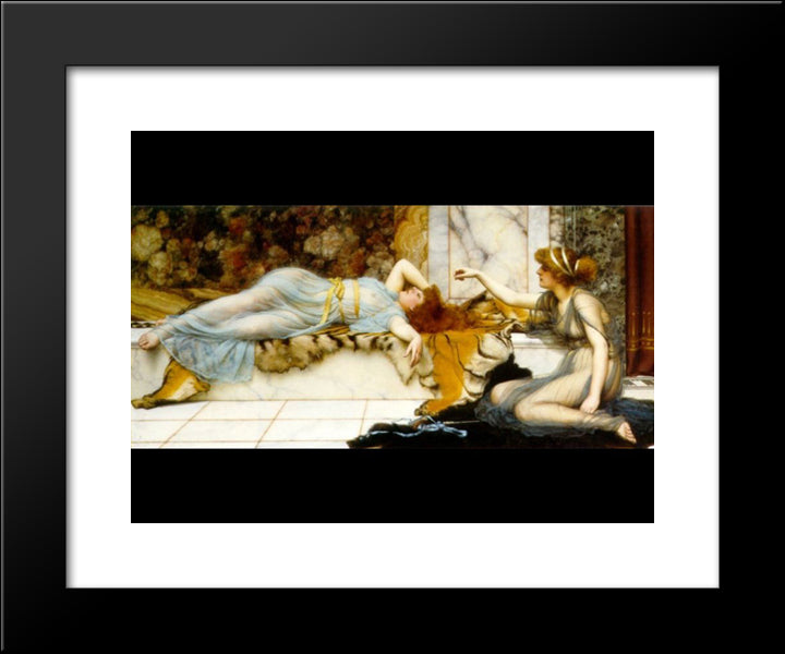 Mischief And Repose 20x24 Black Modern Wood Framed Art Print Poster by Godward, John William