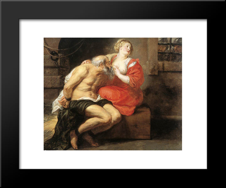 Simon And Pero (Roman Charity) 20x24 Black Modern Wood Framed Art Print Poster by Rubens, Peter Paul