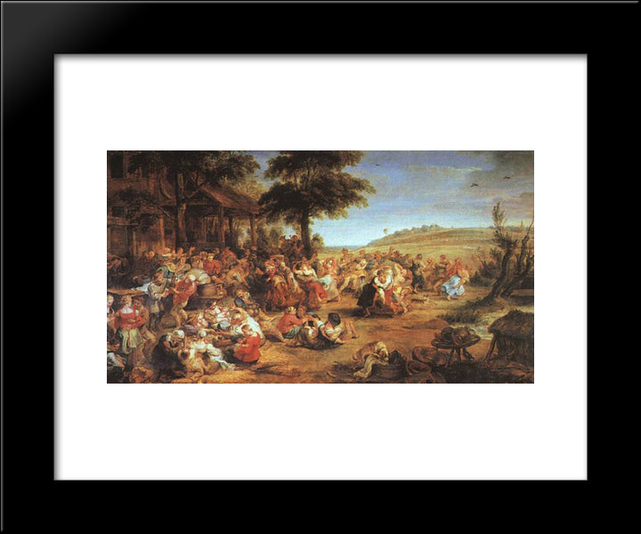 The Village Fete 20x24 Black Modern Wood Framed Art Print Poster by Rubens, Peter Paul