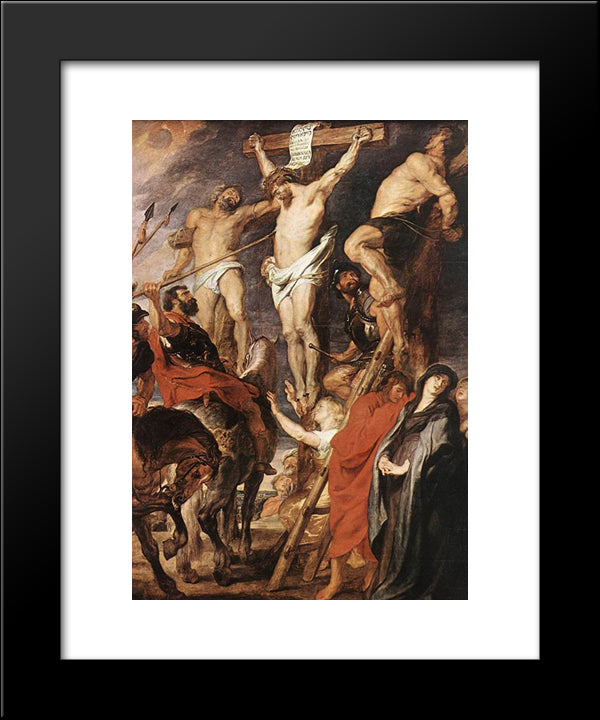 Christ On The Cross Between The Two Thieves 20x24 Black Modern Wood Framed Art Print Poster by Rubens, Peter Paul