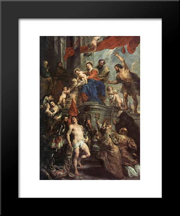 Madonna Enthroned With Child And Saints 20x24 Black Modern Wood Framed Art Print Poster by Rubens, Peter Paul