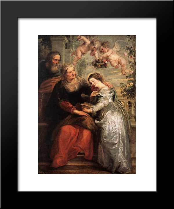 The Education Of The Virgin 20x24 Black Modern Wood Framed Art Print Poster by Rubens, Peter Paul