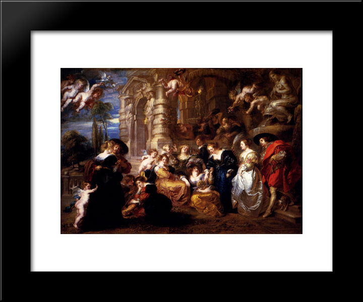 The Garden Of Love 20x24 Black Modern Wood Framed Art Print Poster by Rubens, Peter Paul