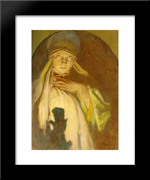 The Enchantress 20x24 Black Modern Wood Framed Art Print Poster by Mucha, Alphonse