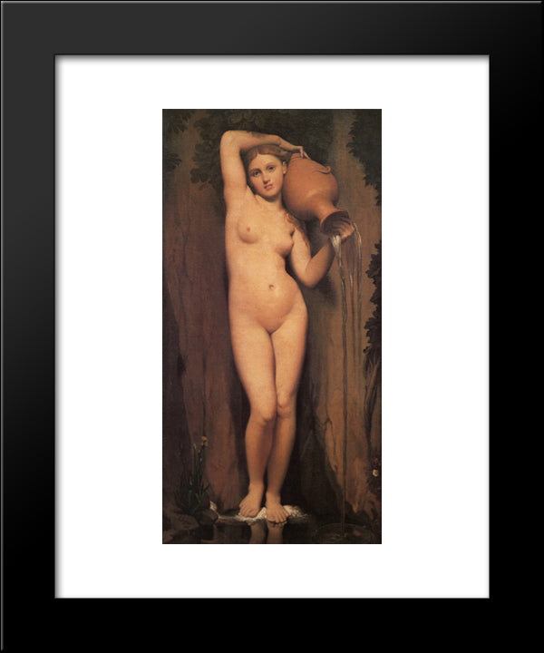 La Source 20x24 Black Modern Wood Framed Art Print Poster by Ingres, Jean Auguste Dominique