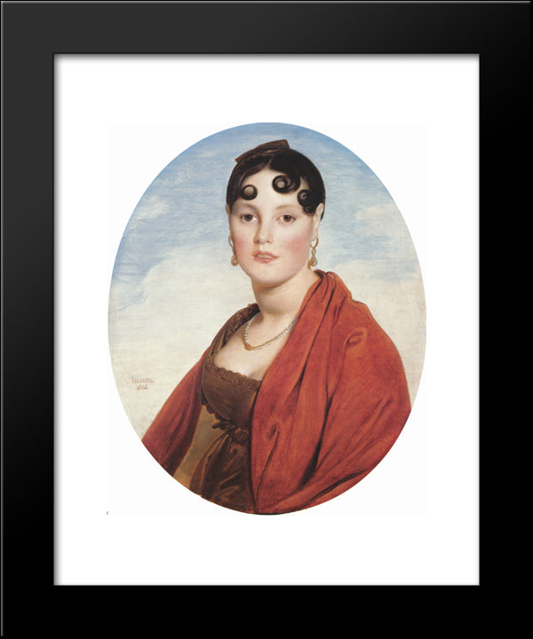 Madame Aymon, Known As La Belle Zelie 20x24 Black Modern Wood Framed Art Print Poster by Ingres, Jean Auguste Dominique