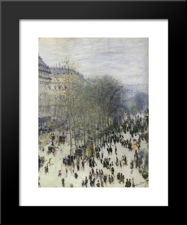 Boulevard Des Capucines 20x24 Black Modern Wood Framed Art Print Poster by Monet, Claude