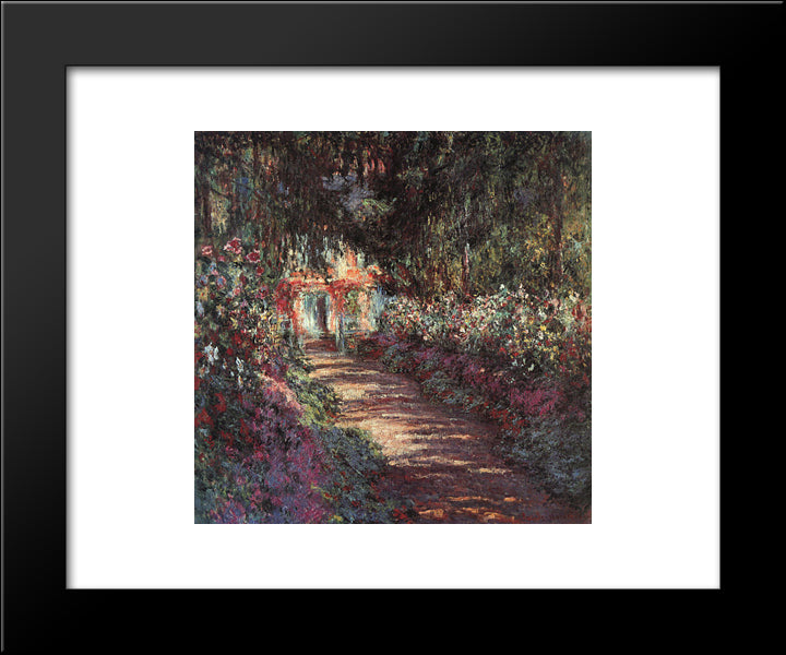 The Garden In Flower 20x24 Black Modern Wood Framed Art Print Poster by Monet, Claude