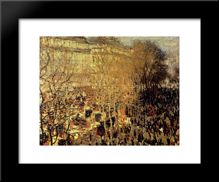 Boulevard Des Capucines 20x24 Black Modern Wood Framed Art Print Poster by Monet, Claude