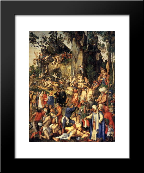 Matyrdom Of The Ten Thousand 20x24 Black Modern Wood Framed Art Print Poster by Durer, Albrecht
