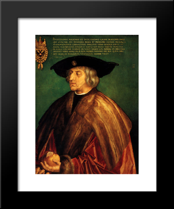 Portrait Of Emperor Maximillian I 20x24 Black Modern Wood Framed Art Print Poster by Durer, Albrecht