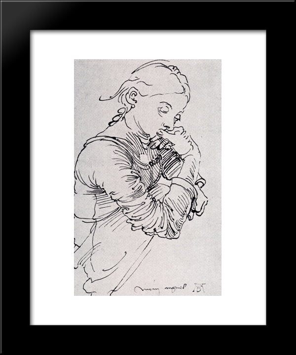Durer'S Wife Agnes 20x24 Black Modern Wood Framed Art Print Poster by Durer, Albrecht