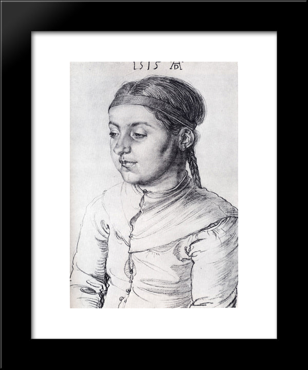 Portrait Of A Girl 20x24 Black Modern Wood Framed Art Print Poster by Durer, Albrecht