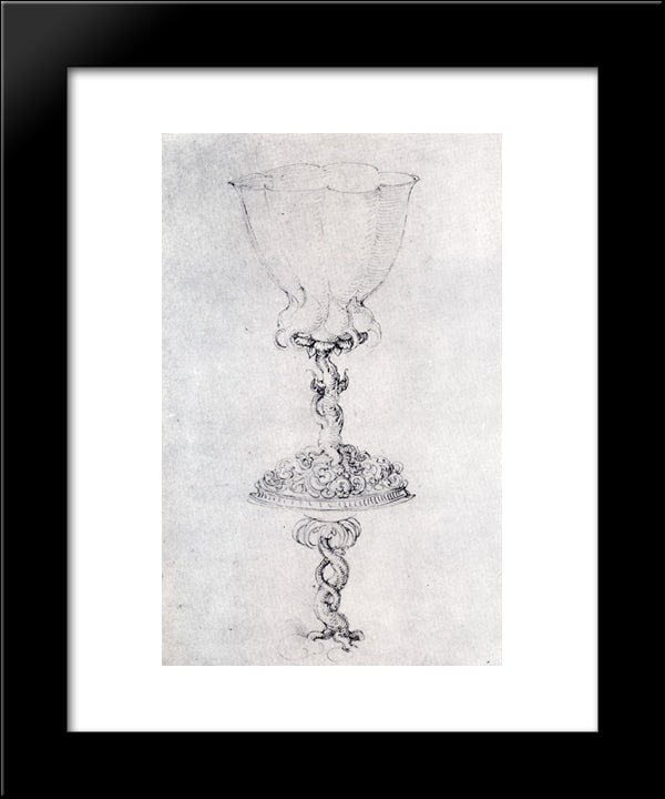 Design For A Goblet, With A Variant Of The Base 20x24 Black Modern Wood Framed Art Print Poster by Durer, Albrecht